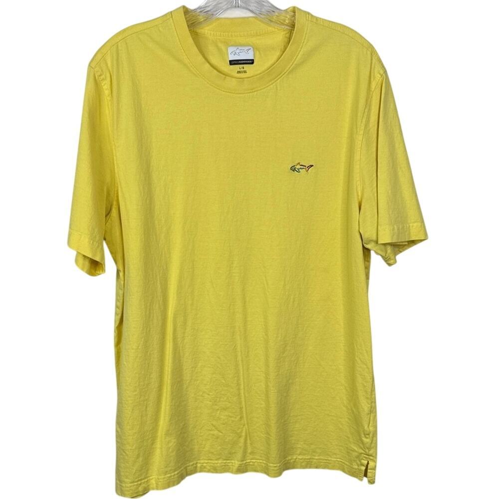 GREG NORMAN Collection Men's Size Large Yellow Short Sleeve Casual Tee Shirt